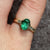 Emerald & Diamond Accent Ring 9ct 9k Yellow Gold - Size N