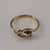 Old Mine Cut Diamond Trilogy Bypass Antique Ring 18ct 18k Yellow Gold - Size N