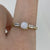 Opal & Baguette Cubic Zirconia Ring 9ct 9K Yellow Gold - Size Q