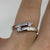 Diamond Two Stone Bypass 'I LOVE YOU' Ring 18ct 18K White Gold - Size J 1/2