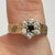 Sapphire CZ Cluster Ring 9ct 9k Yellow Gold  - Size J