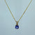 Iolite Pendant Dainty Curb Chain Necklace 10ct 10k Yellow Gold 18" Inches