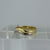 Two Tone Wave Wishbone Ring 18ct 18k Yellow Gold - Size M