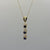 Sapphire & Diamond Drop Pendant Curb Chain Necklace 9ct 9k Yellow Gold - 18"