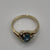 Teal Blue Topaz & CZ Twist Swirl Ring 9ct 9k Yellow Gold - Size R