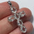 White Topaz Cross Pendant 9ct 9k White Gold