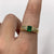 Emerald Lab Created & Diamond Cluster Ring 18ct 18k Yellow Gold  - Size N