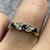 Sapphire & Diamond Foliate Design Ring 9ct 9k Yellow Gold - Size K