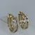 Luxury Italian Hoop Earrings Greek Key Two Tone Design 18ct 18kt Yellow Gold