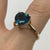 Blue Topaz Heart Cut Solitaire Ring 10ct 10k Yellow Gold - Size S