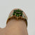 Green Tourmaline & Diamond Daisy Flower Cluster Ring 9ct 9k Yellow Gold - Size P