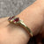 Lab Grown Ruby Trilogy & Diamond Ring 9ct 9k Yellow Gold - Size S