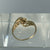 Diamond Heart Twist With XOX Accent Ring 10ct 10k Yellow Gold - Size N