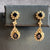 Sapphire & Diamond Cluster Drop Stud Earrings 18ct 18k Yellow Gold