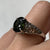 Green Tourmaline Solitaire Detailed Shoulder Ring 9ct 9k White Gold - Size N