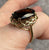 Smoky Quartz Ornate Ring 9ct 9k Yellow Gold - Size T