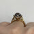 Sapphire & Diamond Daisy Flower Ring 18ct 18K Yellow Gold - Size K