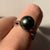 Tahitian Peacock Black Pearl & Diamond Ring 9ct 9k White Gold - Size N