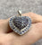 Tanzanite Encrusted Heart Pendant  Pendant 9ct 9k White Gold