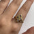 Purple CZ Ornate Four Stone Ring 9ct 9k Yellow Gold  - Size Q