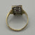 Amethyst & Diamond Art Deco Rectangle Ring 9ct 9k Yellow Gold - Size O