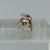 Illusion Cross Two Tone Textured Stud Earrings 9ct 9k Yellow Gold