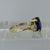 Antique Synthetic Sapphire & Diamond Ring 18ct 18k Yellow Gold - Size Q