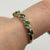 Emerald & Diamond Twist Band Ring 9ct 9k Yellow Gold - Size P