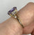 Amethyst Oval Cut Ornate Diamond Accents Ring 9ct 9k Yellow Gold  - Size N