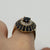 Sapphire & Diamond Ornate Cluster Ring 9ct 9k Yellow Gold - Size P 1/2