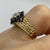 Diamond & Sapphire Floral Cluster Textured Ring 9ct 9k Yellow Gold - Size K