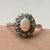 Antique Opal & Old Single Cut Diamond Halo Ring 950 & 18ct Yellow Gold - Size P