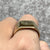 Diamond Square Hatched Shoulder Square Signet Ring 9ct 9k Yellow Gold - Size T