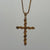 Diamond Illusion Set Cross Crucifix Twist Pendant 9ct 9k Yellow Gold