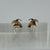 Illusion Cross Two Tone Textured Stud Earrings 9ct 9k Yellow Gold