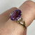 Amethyst Oval Cut Ornate Diamond Accents Ring 9ct 9k Yellow Gold  - Size N