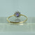 Amethyst & CZ Floral Cluster Thin Shank Ring 9ct 9k Yellow Gold - Size Q