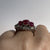 Ruby Cabochon & Diamond Bespoke Ornate Ring 18k 18ct White Gold - Size J