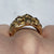 Nugget 70s Style Cluster Florentine Finish Statement Ring 9ct 9k Yellow Gold  - Size T