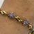 Iolite Daisy Flower Fancy Bracelet 9ct 9k Yellow Gold 7.5” Inches