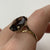 Smoky Quartz Retro Cocktail Ring 9ct 9k Yellow Gold - Size N