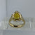 Retro Orange Zircon Chunky Statement Ring 9ct 9k Yellow Gold  - Size N