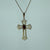 Garnet Filigree Cross Crucifix Pendant 9ct 9k Yellow Gold