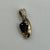 Sapphire & Diamond Pear Cut Twist Pendant 9ct 9k Yellow Gold