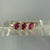 Lab Grown Ruby Trilogy & Diamond Ring 9ct 9k Yellow Gold - Size S