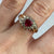 Ruby Heart Cut Twist Ring Diamond Accents 10ct 10k Yellow Gold - Size O 1/2