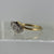 Antique Diamond Trilogy Bypass Platinum Set Ring 18ct Yellow Gold - Size L 1/2