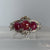 Ruby Cabochon & Diamond Bespoke Ornate Ring 18k 18ct White Gold - Size J