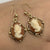 Cameo Vintage Dangle Drop Hook Earrings 9ct 9k Yellow Gold