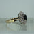 Sapphire & Diamond Ornate Halo Ring 9ct 9k Yellow Gold - Size P